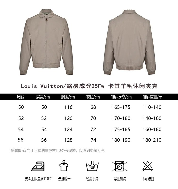 Louis Vuitton/Louis Vuitton 25Fw Khaki wool casual jacket
